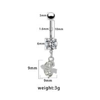 1 Piece Belly Rings Pastoral Shiny Star Moon Heart Shape 316 Stainless Steel  Alloy Plating Inlay Resin Rhinestones Glass White Gold Plated main image 7