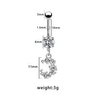 1 Piece Belly Rings Pastoral Shiny Star Moon Heart Shape 316 Stainless Steel  Alloy Plating Inlay Resin Rhinestones Glass White Gold Plated main image 8