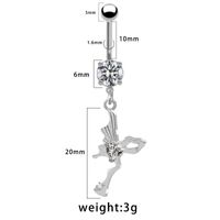 1 Piece Belly Rings Pastoral Shiny Star Moon Heart Shape 316 Stainless Steel  Alloy Plating Inlay Resin Rhinestones Glass White Gold Plated main image 9