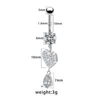 1 Piece Belly Rings Pastoral Shiny Star Moon Heart Shape 316 Stainless Steel  Alloy Plating Inlay Resin Rhinestones Glass White Gold Plated main image 10