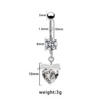 1 Piece Belly Rings Pastoral Shiny Star Moon Heart Shape 316 Stainless Steel  Alloy Plating Inlay Resin Rhinestones Glass White Gold Plated sku image 2
