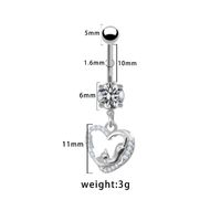 1 Piece Belly Rings Pastoral Shiny Star Moon Heart Shape 316 Stainless Steel  Alloy Plating Inlay Resin Rhinestones Glass White Gold Plated sku image 5