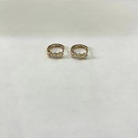1 Pair Casual Classic Style Geometric Inlay Copper Birthstone 18K Gold Plated Hoop Earrings sku image 2
