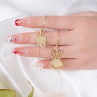 1 Pair Cute Sweet Rabbit Alloy Drop Earrings main image 6