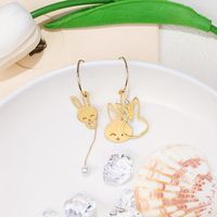 1 Pair Cute Sweet Rabbit Alloy Drop Earrings main image 4