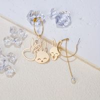 1 Pair Cute Sweet Rabbit Alloy Drop Earrings main image 1