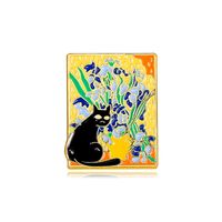 Cartoon Style Oil Painting Cat Alloy Enamel Plating Unisex Brooches main image 4
