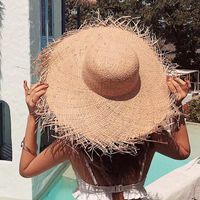 امرأة الأساسي أسلوب بسيط النمط الكلاسيكي عقدة القوس طنف كبيرة قبعة الشمس قبعة من القش main image 1