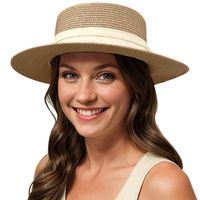 Femmes De Base Hawaïen Vacances Couleur Unie Bord Court Chapeau De Soleil main image 5