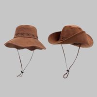 Unisex Basic Cowboy Style Modern Style Geometric Solid Color Big Eaves Bucket Hat main image 3