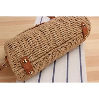 Women's Small Paper String Solid Color Vacation Classic Style Weave Magnetic Buckle Straw Bag main image 4