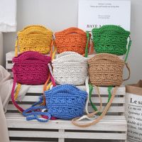 Women's Small Cotton Rope Solid Color Vacation Classic Style Weave Bucket Open Straw Bag main image 6