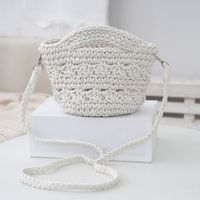 Women's Small Cotton Rope Solid Color Vacation Classic Style Weave Bucket Open Straw Bag main image 4