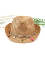 Women's Vacation Classic Style Geometric Curved Eaves Sun Hat Straw Hat sku image 1