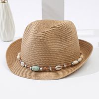 Women's Vacation Classic Style Geometric Curved Eaves Sun Hat Straw Hat main image 3