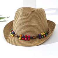 Women's Vacation Classic Style Geometric Curved Eaves Sun Hat Straw Hat main image 1