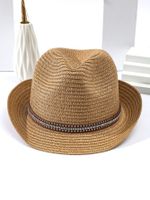 Women's Vacation Classic Style Geometric Curved Eaves Sun Hat Straw Hat sku image 4