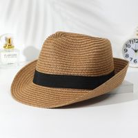Women's Vacation Classic Style Geometric Curved Eaves Sun Hat Straw Hat main image 5