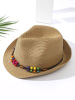 Women's Vacation Classic Style Geometric Curved Eaves Sun Hat Straw Hat sku image 7
