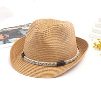 Women's Vacation Classic Style Geometric Curved Eaves Sun Hat Straw Hat sku image 8