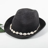 Women's Vacation Classic Style Geometric Curved Eaves Sun Hat Straw Hat sku image 15