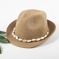 Women's Vacation Classic Style Geometric Curved Eaves Sun Hat Straw Hat sku image 16