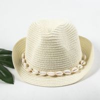 Women's Vacation Classic Style Geometric Curved Eaves Sun Hat Straw Hat sku image 18