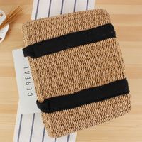 Women's Large Paper String Solid Color Vacation Beach Weave String Straw Bag main image 4