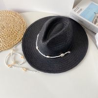 Unisex Basic Cowboy Style Classic Style Shell Big Eaves Sun Hat Straw Hat sku image 2