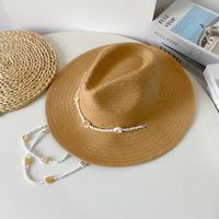 Unisex Basic Cowboy Style Classic Style Shell Big Eaves Sun Hat Straw Hat sku image 4
