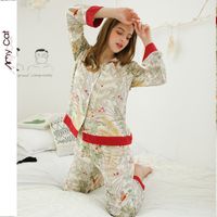 Holiday Daily Women's Simple Style Printing Polyester Pants Sets Pajama Sets main image 4