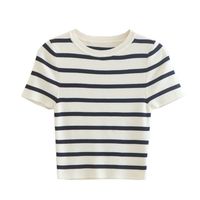Women's T-shirt Half Sleeve Sweaters & Cardigans Streetwear Stripe main image 2