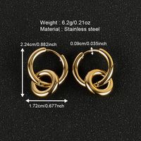 1 Pair Simple Style Classic Style Solid Color Polishing Plating 304 Stainless Steel 18K Gold Plated Drop Earrings main image 2
