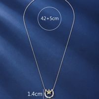Kupfer Weißgold Plattiert Elegant Glam Überzug Inlay Stern Zirkon Halskette Mit Anhänger main image 3