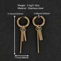 1 Pair Simple Style Classic Style Solid Color Polishing Plating 304 Stainless Steel 18K Gold Plated Drop Earrings main image 4