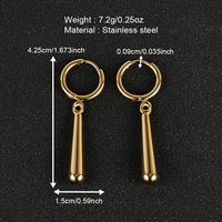 1 Pair Simple Style Classic Style Solid Color Polishing Plating 304 Stainless Steel 18K Gold Plated Drop Earrings main image 6