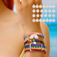 Cute Simple Style Classic Style Letter Rainbow Synthetic Resin Acrylic Painted Knitting Unisex Bracelets main image 1