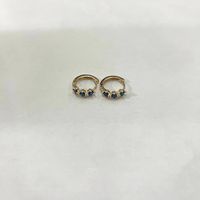 1 Pair Casual Classic Style Geometric Inlay Copper Birthstone 18K Gold Plated Hoop Earrings sku image 4