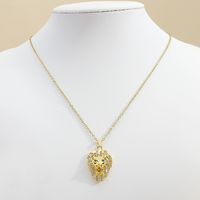 304 Stainless Steel 18K Gold Plated IG Style Elegant Plating Inlay Lion Zircon Pendant Necklace main image 3