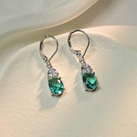 1 Pair Casual Vacation Solid Color Plating Inlay Copper Copper Alloy Crystal Zircon Drop Earrings main image 2