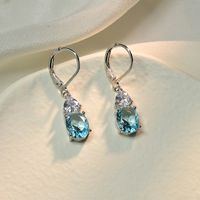 1 Pair Casual Vacation Solid Color Plating Inlay Copper Copper Alloy Crystal Zircon Drop Earrings main image 3
