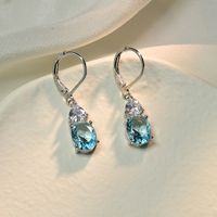 1 Paire Décontractée Vacances Couleur Unie Placage Incruster Le Cuivre Alliage De Cuivre Cristal Zircon Boucles D'oreilles main image 3