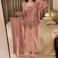 Home Outdoor Women's Sexy Solid Color Polyester Pants Sets Pajama Sets sku image 1