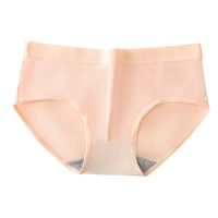 Solid Color Breathable Anti-seam Mid Waist Briefs Panties main image 2