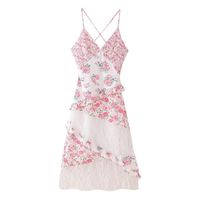 Women's Strap Dress Streetwear V Neck Sleeveless Ditsy Floral Midi Dress Holiday Daily main image 5