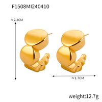 1 Pair Elegant Lady C Shape Round Plating 304 Stainless Steel 18K Gold Plated Earrings sku image 3