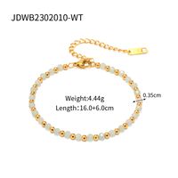 304 Stainless Steel Simple Style Classic Style Plating Round Bracelets sku image 1