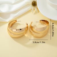 1 Pair Modern Style Sweet Classic Style C Shape Geometric Solid Color Alloy Gold Plated Hoop Earrings main image 2