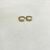 1 Pair Casual Classic Style Geometric Inlay Copper Birthstone 18K Gold Plated Hoop Earrings sku image 5