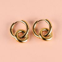 1 Pair Simple Style Classic Style Solid Color Polishing Plating 304 Stainless Steel 18K Gold Plated Drop Earrings sku image 4